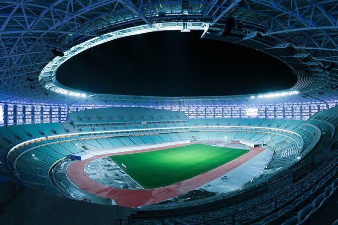 Bakü Olimpiyat Stadyumu’nun iç görünümü